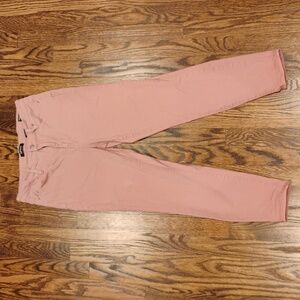 High rise pink ankle jeans